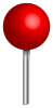 Pushpin with Red Ball on Top